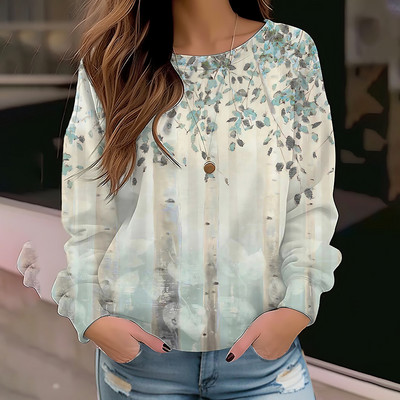 Rudens Ziemas Apkalpes kakla Pulovers Modes Apģērbi Jauns Dizains Apdrukāts Hoodie Casual Tee Sieviešu džemperi Vintage Elegants Tops