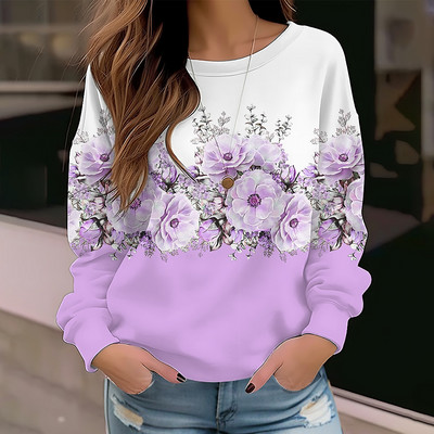 Rudens Ziemas Apkalpes kakla Pulovers Modes Apģērbi Jauns Dizains Apdrukāts Hoodie Casual Tee Sieviešu džemperi Vintage Elegants Tops