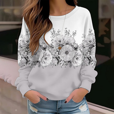 Rudens Ziemas Apkalpes kakla Pulovers Modes Apģērbi Jauns Dizains Apdrukāts Hoodie Casual Tee Sieviešu džemperi Vintage Elegants Tops