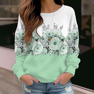 Rudens Ziemas Apkalpes kakla Pulovers Modes Apģērbi Jauns Dizains Apdrukāts Hoodie Casual Tee Sieviešu džemperi Vintage Elegants Tops