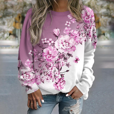 Rudens Ziemas Apkalpes kakla Pulovers Modes Apģērbi Jauns Dizains Apdrukāts Hoodie Casual Tee Sieviešu džemperi Vintage Elegants Tops