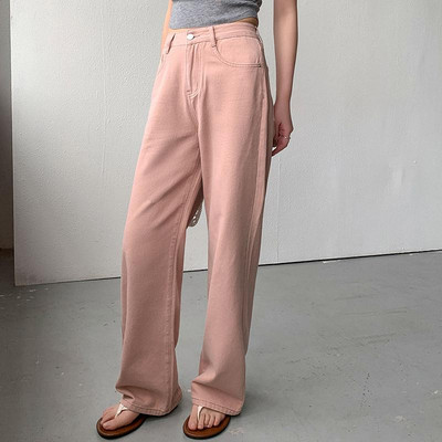 ZHISILAO Νέο ροζ ίσιο τζιν Γυναικείο Vintage casual φαρδύ παντελόνι τζιν Streetwear 2023