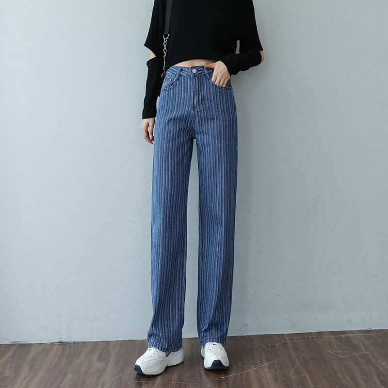 Ženske traperice visokog struka Ležerna ulična odjeća Y2k široke uredske dame Nove modne korejske traper hlače Ženske ravne hlače širokih nogavica