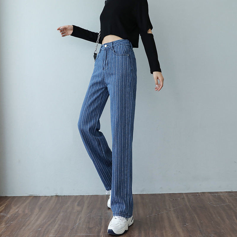 Ženske traperice visokog struka Ležerna ulična odjeća Y2k široke uredske dame Nove modne korejske traper hlače Ženske ravne hlače širokih nogavica