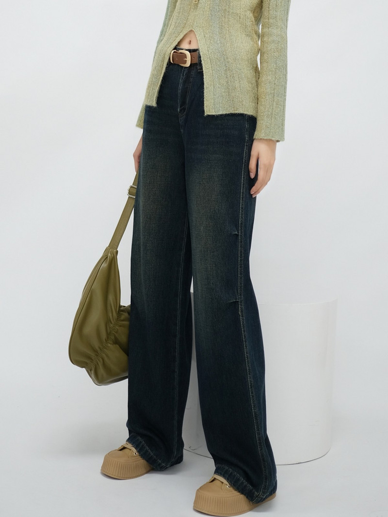 ZHISILAO uued kõrge vöökohaga laia säärega sirged teksad naistele Vintage Classic täispikad teksapüksid tänavarõivad 2023. aasta sügis