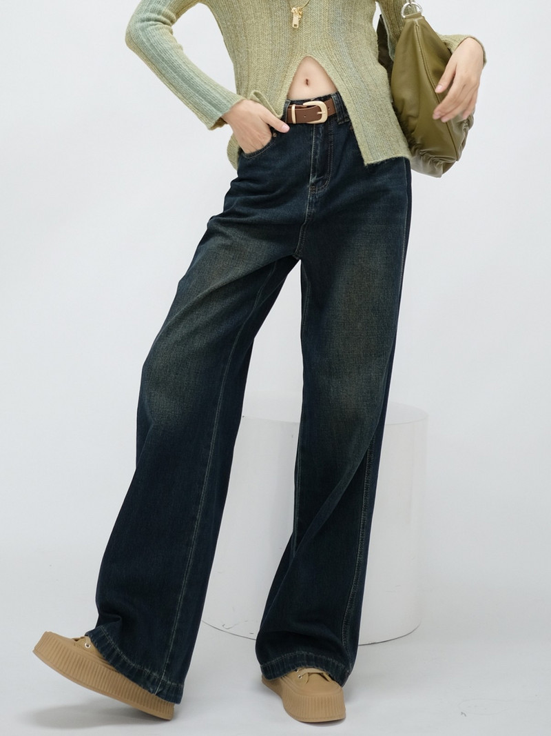 ZHISILAO uued kõrge vöökohaga laia säärega sirged teksad naistele Vintage Classic täispikad teksapüksid tänavarõivad 2023. aasta sügis