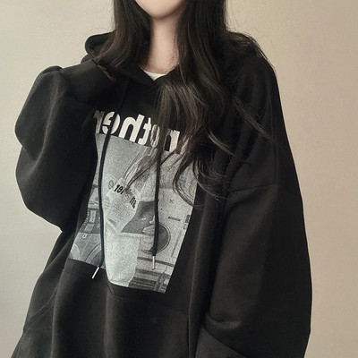 2023 Νέα πουλόβερ Γυναικεία φούτερ με κουκούλα γραφικό τοπ με γυναικεία ρούχα Φαρδιά κουκούλα Casual Kpop Harajuku Fashion