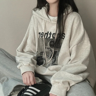 2023 Νέα πουλόβερ Γυναικεία φούτερ με κουκούλα γραφικό τοπ με γυναικεία ρούχα Φαρδιά κουκούλα Casual Kpop Harajuku Fashion