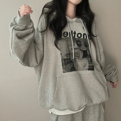 2023 Νέα πουλόβερ Γυναικεία φούτερ με κουκούλα γραφικό τοπ με γυναικεία ρούχα Φαρδιά κουκούλα Casual Kpop Harajuku Fashion
