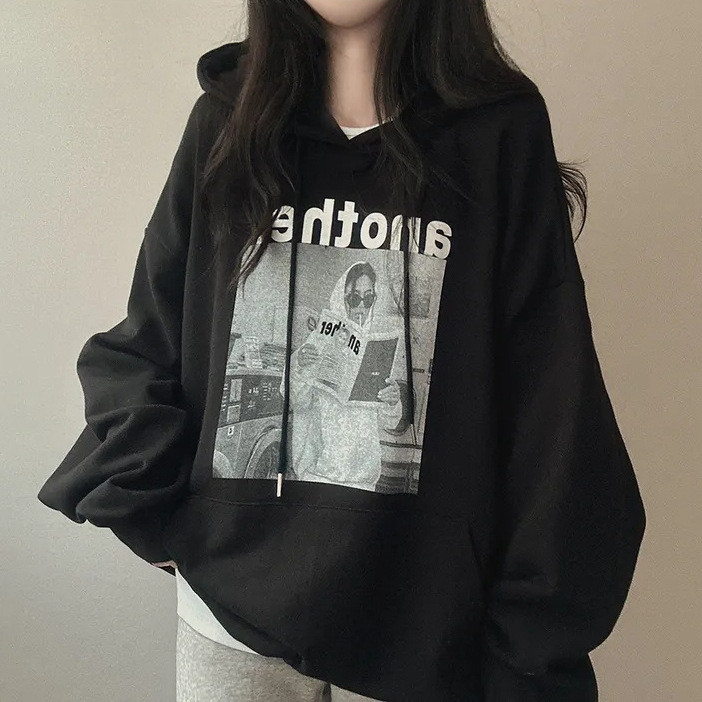 2023 Νέα πουλόβερ Γυναικεία φούτερ με κουκούλα γραφικό τοπ με γυναικεία ρούχα Φαρδιά κουκούλα Casual Kpop Harajuku Fashion