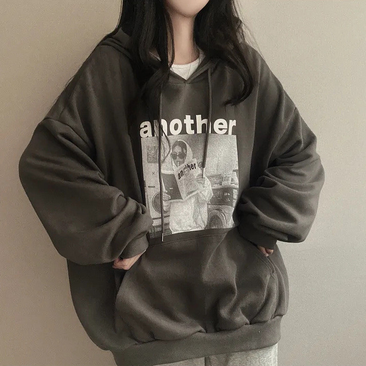 2023 Νέα πουλόβερ Γυναικεία φούτερ με κουκούλα γραφικό τοπ με γυναικεία ρούχα Φαρδιά κουκούλα Casual Kpop Harajuku Fashion