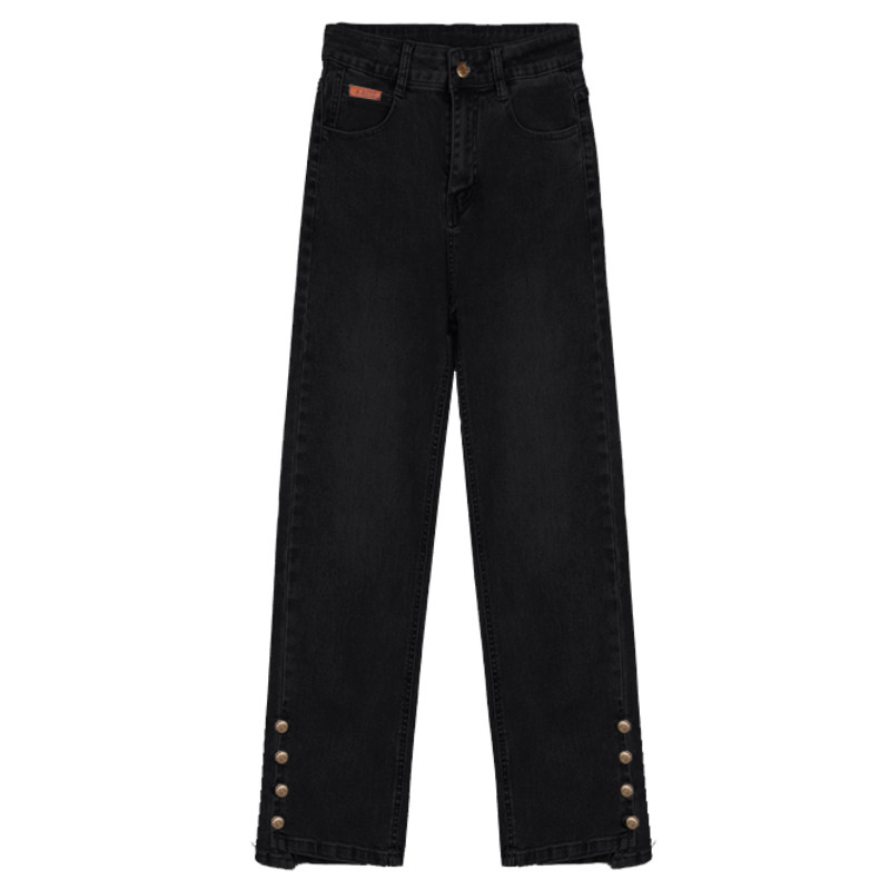 Vintage distressed all-match casual τζιν Γυναικεία άνοιξη 2023 Νέο σέξι λεπτό παντελόνι με πολλά κουμπιά μέχρι τον αστράγαλο