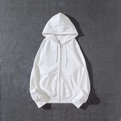 Kvalitetna ženska majica s kapuljačom s patentnim zatvaračem Mornarsko plava pamučna ležerna ulična odjeća Opuštena jednobojna jakna s kapuljačom za proljeće i jesen