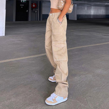 Φαρδύ ψηλόμεσο τζιν Γυναικείο 90s Streetwear Straight Cargo Παντελόνι Casual Mom Boyfriend Wide Leg Τζιν παντελόνι Κάπρι 2023