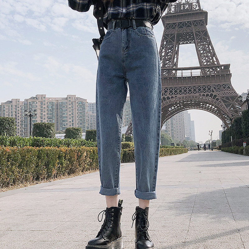 Tamnoplave ženske traperice visokog struka Vintage ravne široke traper hlače Ulična odjeća Američki stil Modne traper hlače širokih nogavica