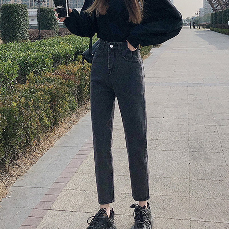 Tamnoplave ženske traperice visokog struka Vintage ravne široke traper hlače Ulična odjeća Američki stil Modne traper hlače širokih nogavica