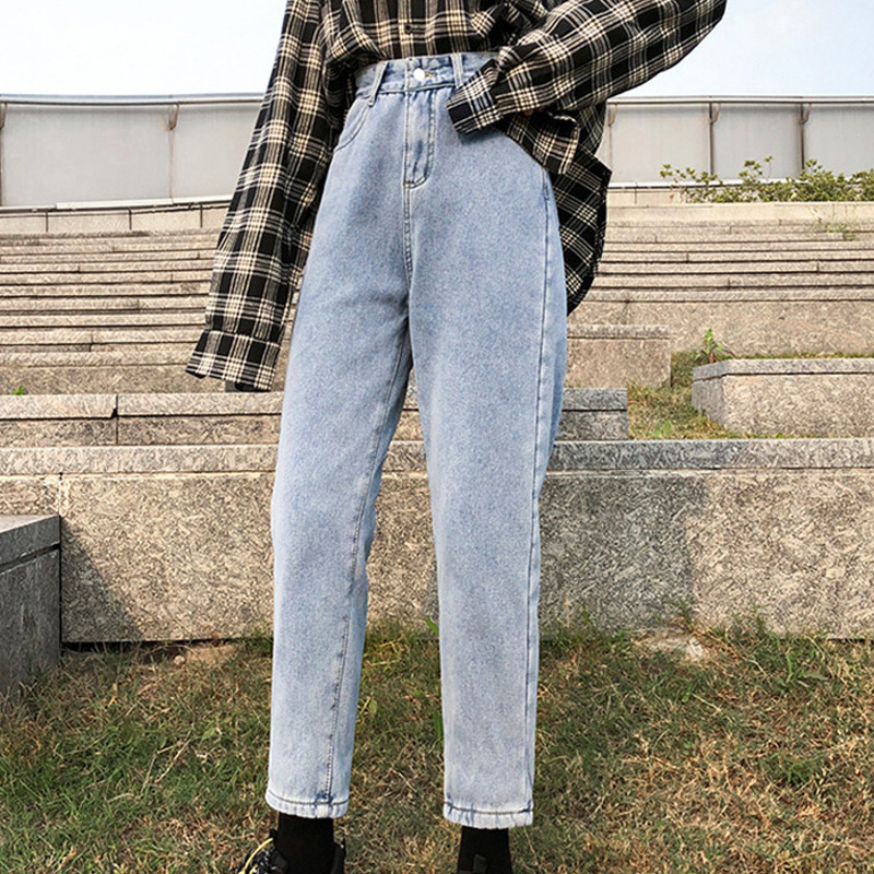 Tamnoplave ženske traperice visokog struka Vintage ravne široke traper hlače Ulična odjeća Američki stil Modne traper hlače širokih nogavica