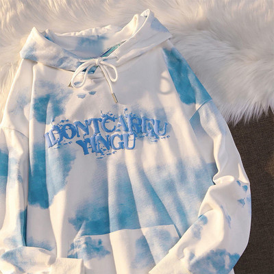 Μόδα άνοιξη φθινοπώρου 2022 Φούτερ πουλόβερ Streetwear Γυναικεία στάμπα με φαρδιά τσέπη Kawaii Harajuku Υπερμεγέθη γυναικεία φούτερ