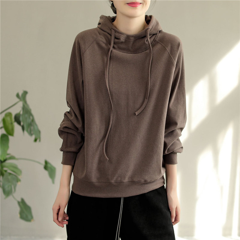 Korea lihtsas stiilis vabaaja tänavarõivad, vabad pikkade varrukatega naiste kapuutsiga kampsunid, nöörid, pulloverid, kapuutsid, riided 2023.