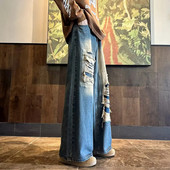 Gidyq Moteriški džinsai aukštu juosmeniu Rudeniniai korėjietiški All Match Suplėšyti gatvės drabužiai Moteriškos laisvos plačios kelnės Bf Laisvalaikio džinsinės kelnės Nauja