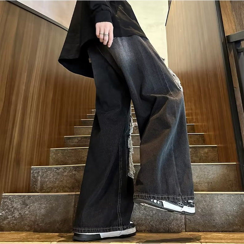 Gidyq Moteriški džinsai aukštu juosmeniu Rudeniniai korėjietiški All Match Suplėšyti gatvės drabužiai Moteriškos laisvos plačios kelnės Bf Laisvalaikio džinsinės kelnės Nauja