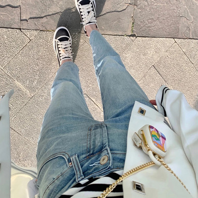 Traperice za ženske ravne nogavice 2023. proljeće ljeto nove hlače Y2k odjeća 2000-ih elastične korejske ženske traper hlače visokog struka