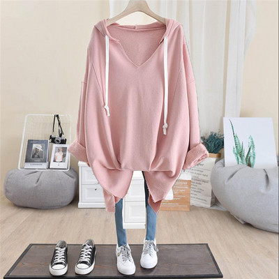 Γυναικείες φούτερ με κουκούλα Φθινοπωρινή Κορεάτικη Μόδα Harajuku Μαύρο Λευκό Πουλόβερ Μακρυμάνικο Top Γυναικεία Streetwear Hoodies