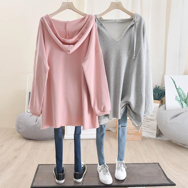 Γυναικείες φούτερ με κουκούλα Φθινοπωρινή Κορεάτικη Μόδα Harajuku Μαύρο Λευκό Πουλόβερ Μακρυμάνικο Top Γυναικεία Streetwear Hoodies