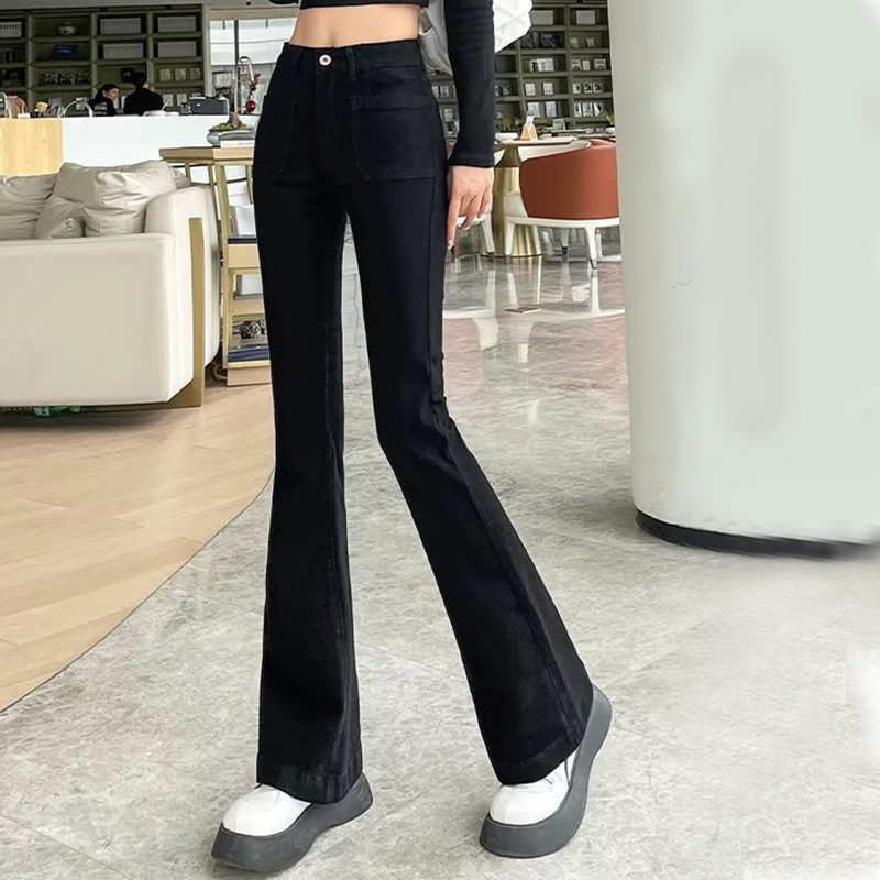 Vintage ženske traperice s visokim strukom Klasične smeđe traper hlače Ležerne Harajuku proljetne ženske ulične uske hlače