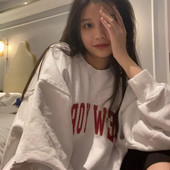 Βαμβακερό ρετρό γυναικείο πουλόβερ 2022 Νέα λεπτή τομή Κοντή στρογγυλή λαιμόκοψη χαλαρή κορεατική έκδοση Μακρυμάνικο Lazy Style Top HWA083