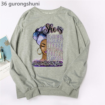 Ακουαρέλα Χρυσή Ασυγχώρητη γραφική εκτύπωση Φούτερ Γυναικείες/Κορίτσια Μόδα Αφρικανική Μαύρη Μαγική Φούτερ Femme Jumper