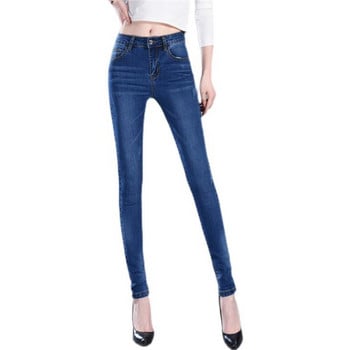 Νέο Παντελόνι Skinny Denim Pencil Τζιν Γυναικείο ελαστικό ψηλόμεσο παντελόνι μαύρο μπλε Stretch Hot έκπτωση Πλυμένο τζιν Γυναικείο παντελόνι