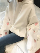 Strawberry Vez Hoodie Harajuku Ženska slatka majica s majicom Purple Ulzzang Labava Leisure Chic High Street Sweatshirt Femme