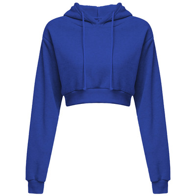 Naiste Crop Top Hoodie vabaaja pikkade varrukatega kapuutsiga lühike kampsun Seksikad Crop kampsunid