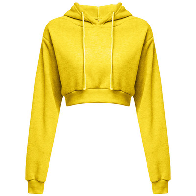 Naiste Crop Top Hoodie vabaaja pikkade varrukatega kapuutsiga lühike kampsun Seksikad Crop kampsunid