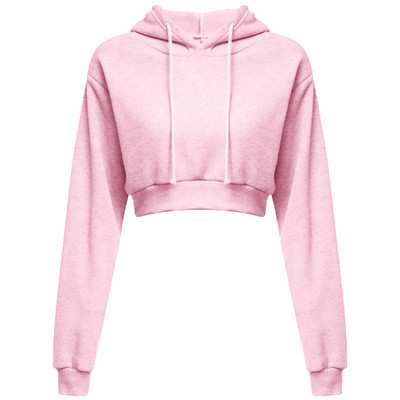 Naiste Crop Top Hoodie vabaaja pikkade varrukatega kapuutsiga lühike kampsun Seksikad Crop kampsunid