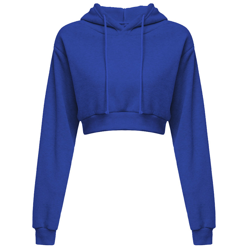 Naiste Crop Top Hoodie vabaaja pikkade varrukatega kapuutsiga lühike kampsun Seksikad Crop kampsunid