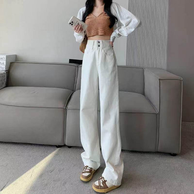 2023 Nove ženske traper hlače Y2K Vintage traperice visokog struka s vezom Ženske hip hop hlače ravnih nogavica Ženske široke hlače