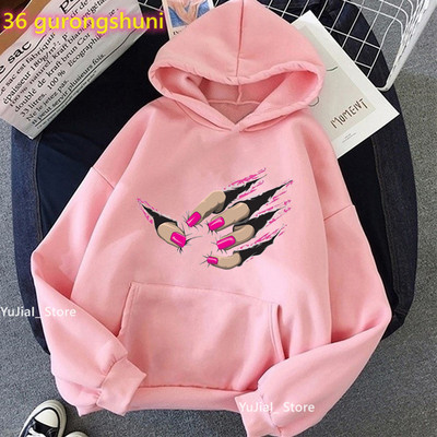 Šminka Art Brown Eyelashes Print Hoodies ženska odjeća 2021 sudadera mujer kawaii zimska majica femme streetwear
