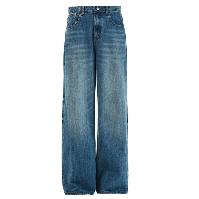 Y2K Ženska ulična odjeća Vintage moda Oversize Ležerna visoka struka Ravne široke nogavice Traper hlače Grunge Alt Clothes