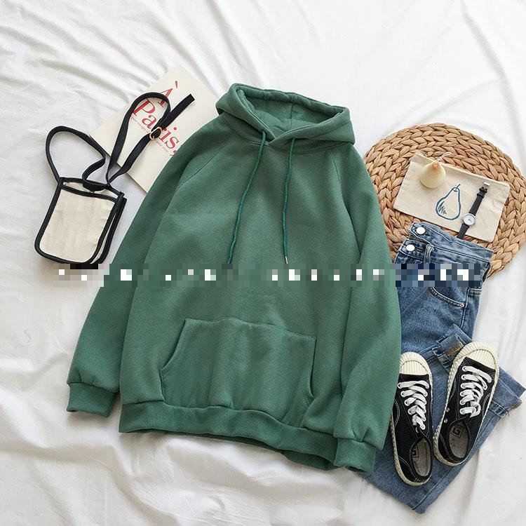 Novi zimski kaput Ženska majica s kapuljačom u elegantnom stilu Puloveri od flisa, jednobojni, spuštena ramena, narančasti