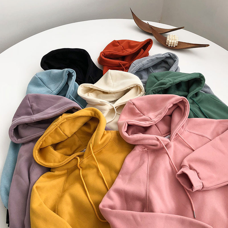 Novi zimski kaput Ženska majica s kapuljačom u elegantnom stilu Puloveri od flisa, jednobojni, spuštena ramena, narančasti