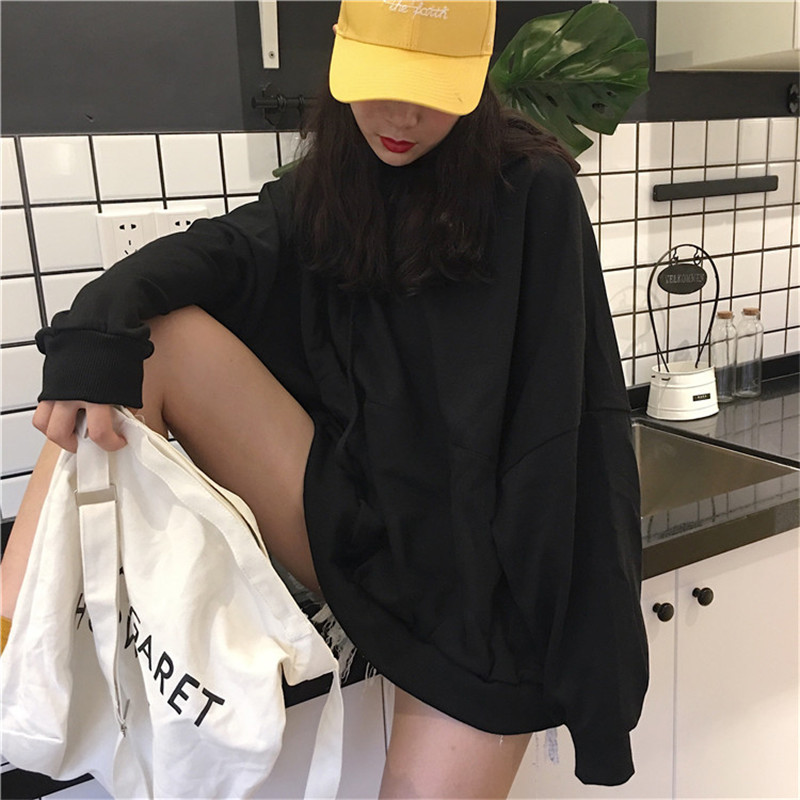 Hoody ženska majica s kapuljačom dugih rukava crna ženska opuštena kapuljača Nova ležerna debela jakna trenirka odjeća gornja majica