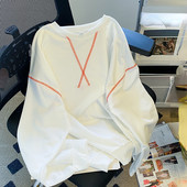 Hanorac noi de toamnă pentru femei Harajuku gotic solid casual oversize hanorac haine cu mânecă lungă hanorac subțire coreean alb y2k