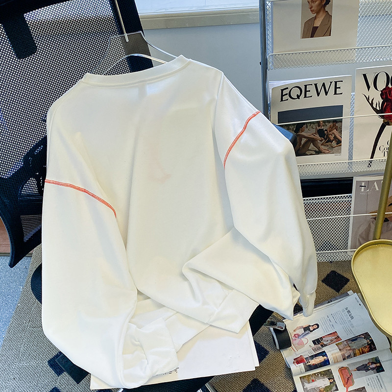 Hanorac noi de toamnă pentru femei Harajuku gotic solid casual oversize hanorac haine cu mânecă lungă hanorac subțire coreean alb y2k