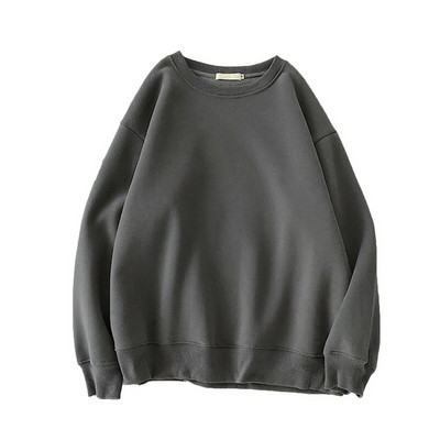 Γυναικεία βελούδινα μπλουζάκια χειμωνιάτικα φούτερ με κουκούλα με στρογγυλή λαιμόκοψη μακριά μανίκια φαρδιά κορυφαία κορεάτικα πουλόβερ μόδας Χοντρά ρούχα