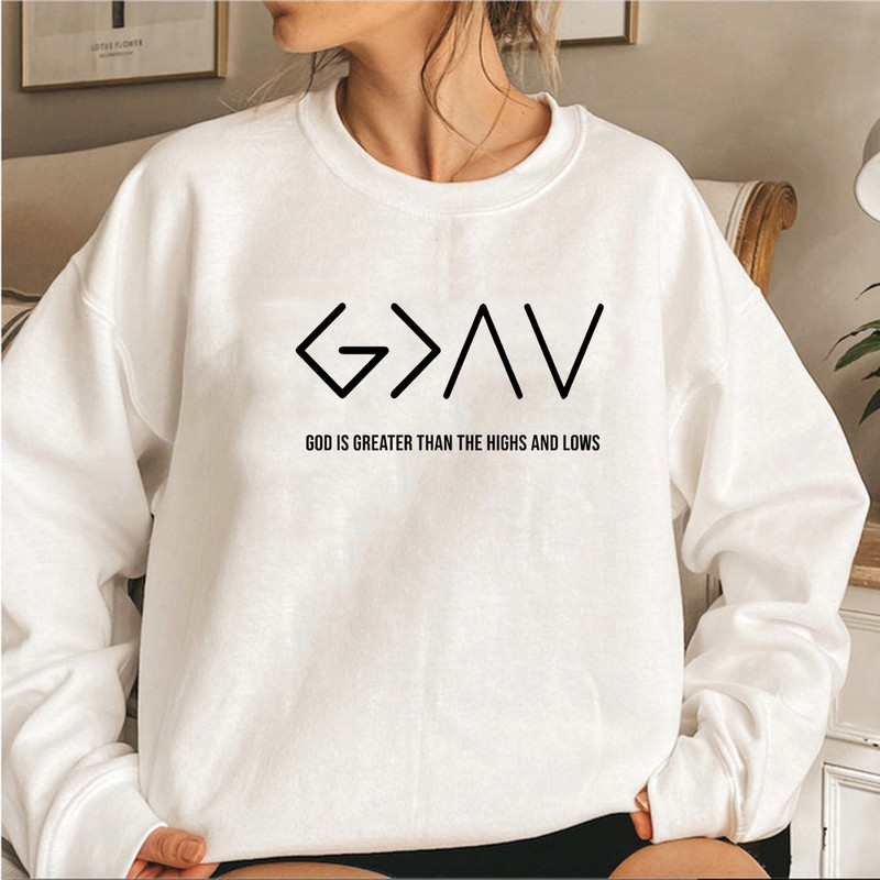 Jumal on suurem kui kõrged ja madalad sviitrid Faith Top Christian Mom Pullover God Is Good Crewneck dressipluus Unisex kapuuts