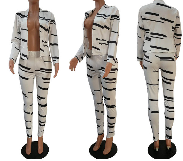 2022. aasta kevade uus triibuline bleiserülikond, naiste äri, 2-osaline komplekt püksid, sobib õhuke korea jakk pükstega