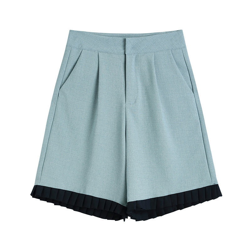 Dvodijelni set Ženski ljetni široki sako s dvostrukim kopčanjem kratkih rukava Visoki struk Kratke hlače Kratke hlače u engleskom stilu Odijela Odijela