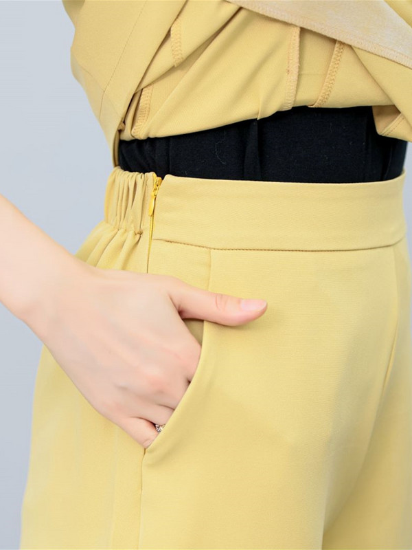 Γυναικείο κοστούμι με φύλλα Lotus με ραφές, σορτς δύο τεμαχίων παντελόνι 2023 Summer blazers Σετ κορεατικά κομψά επαγγελματικά ρούχα